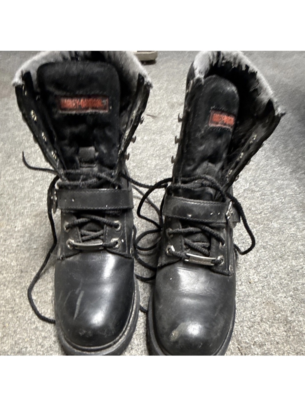 Harley-Davidson Black Leather Lace-Up Men's Work Boots